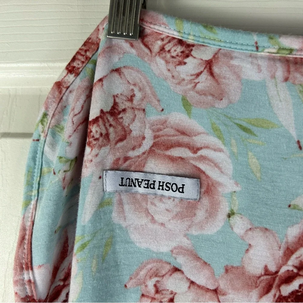 Posh Peanut Floral Baby Blanket Chelsea Kennedy Reversible Pink Blue Black